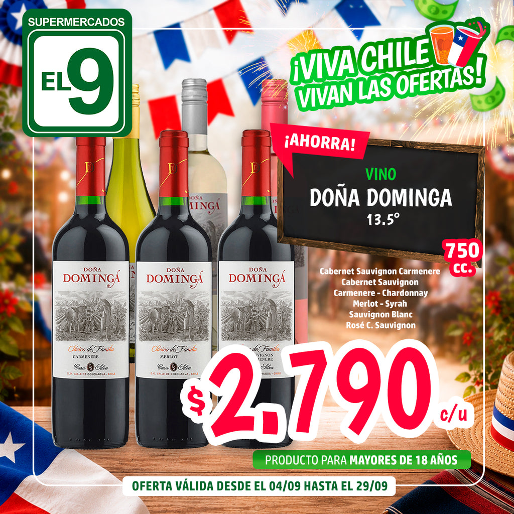 VINO DOÑA DOMINGA ROSE CABERNET SAUVIGNON. 13.5 750 ML