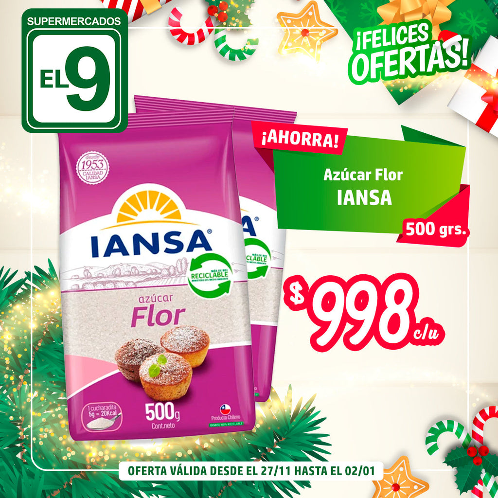 AZUCAR FLOR/RUBIA IANSA 500 GRS.