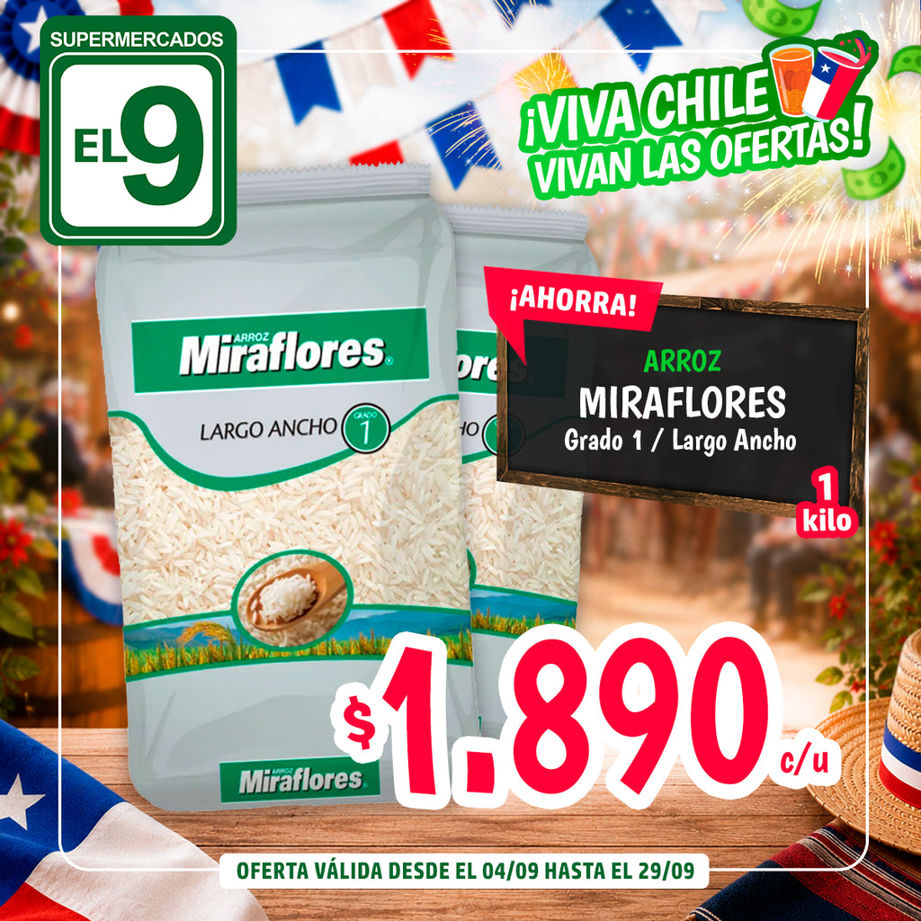ARROZ MIRAFLORES G1 1KG LGO-ANCHO
