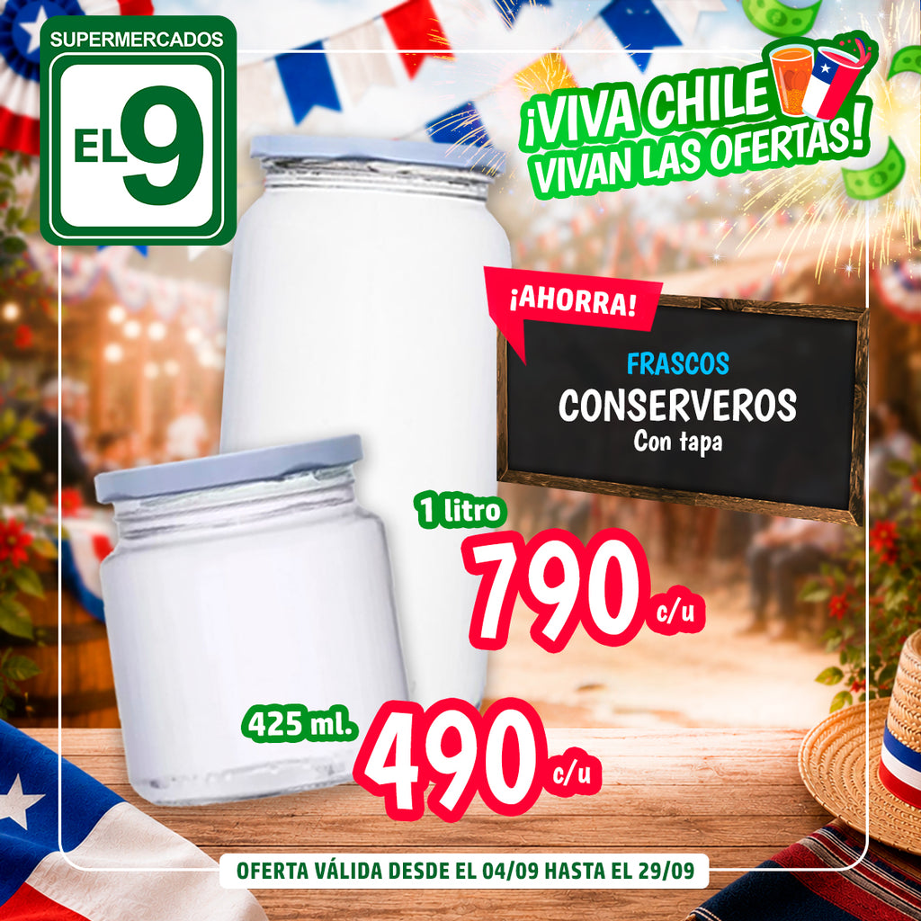 FRASCO CONSERVERO 1LT C/TAPA