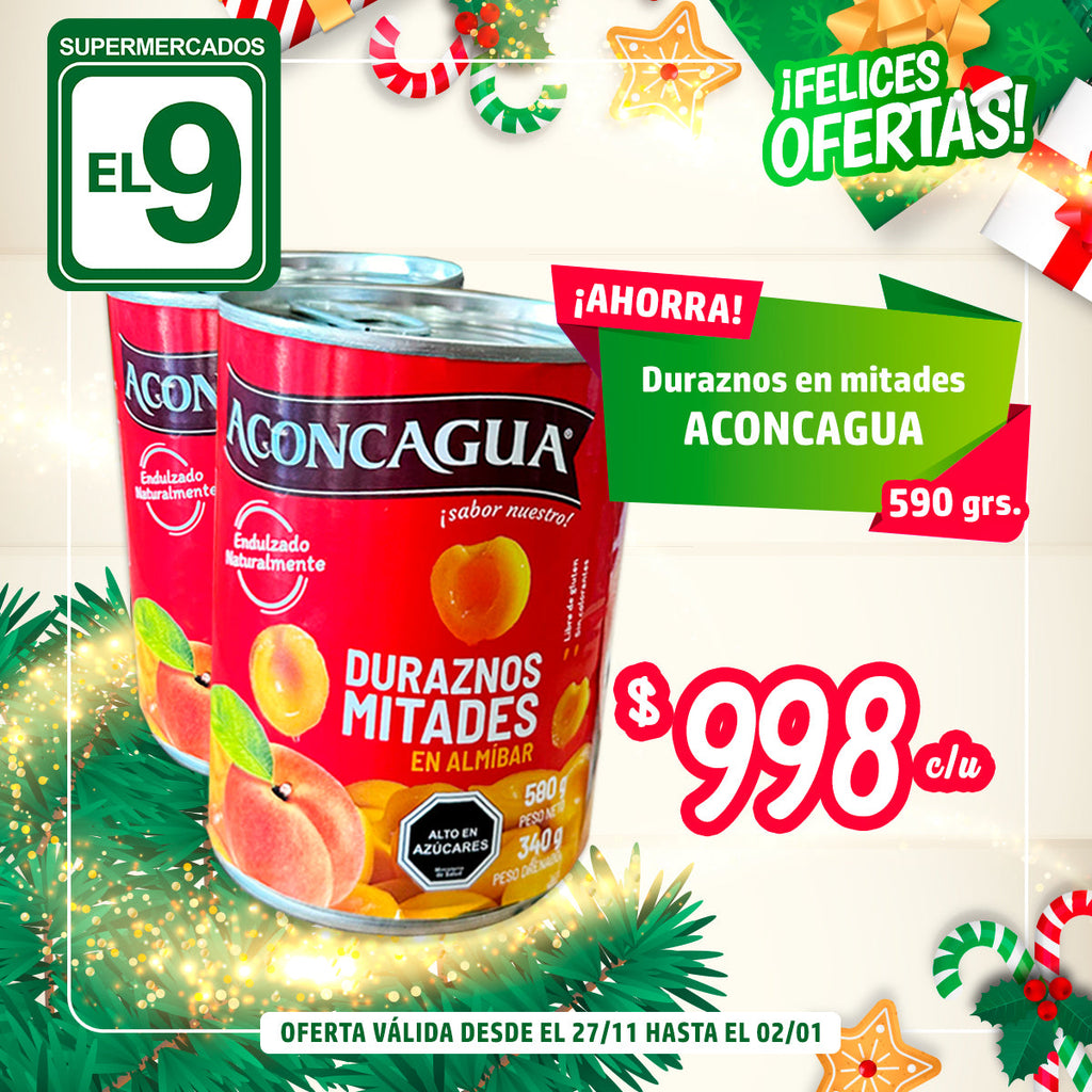 DURAZNO MITADES ACONCAGUA 590G/340G.DR