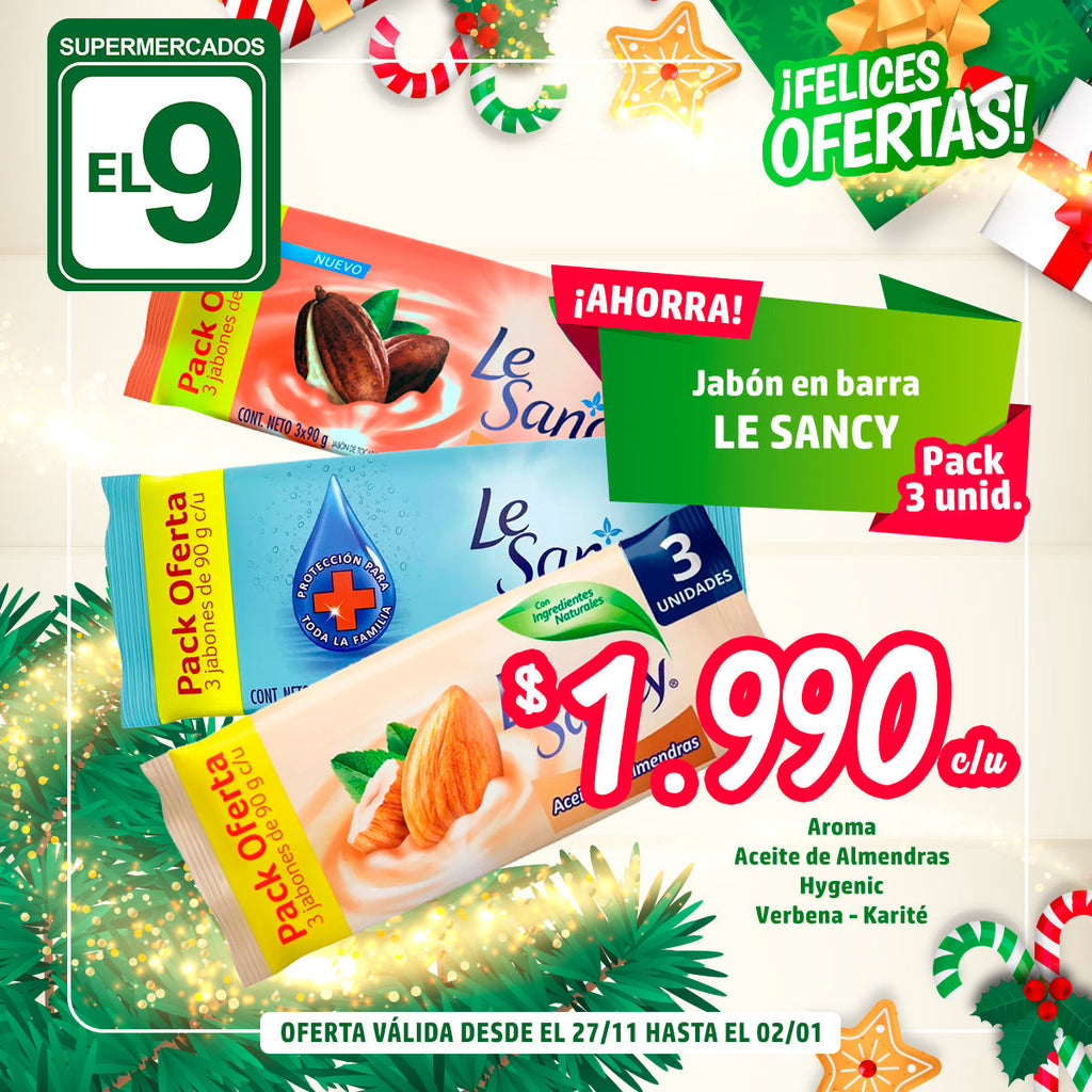 JABON LE SANCY VARIEDADES 3X90G