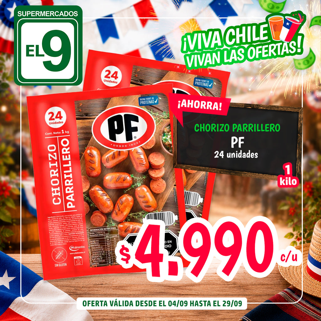 CHORIZO PARRILLERO 1KG.PF