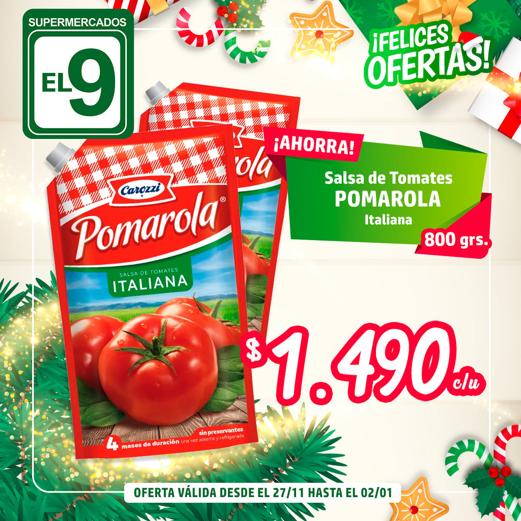 SALSA DE TOMATE POMAROLA ITALIANA 800GR