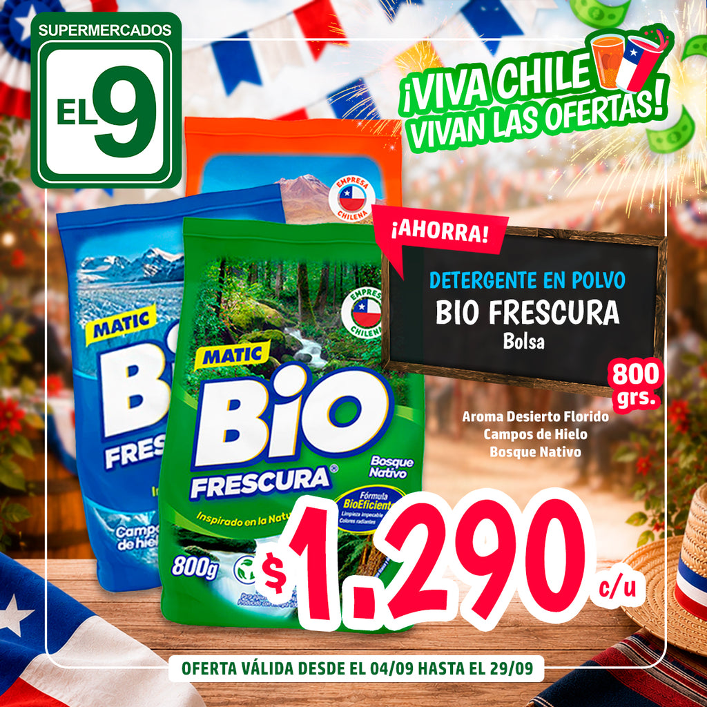 DETERGENTE BIO FRESCURA 800G BOLSA