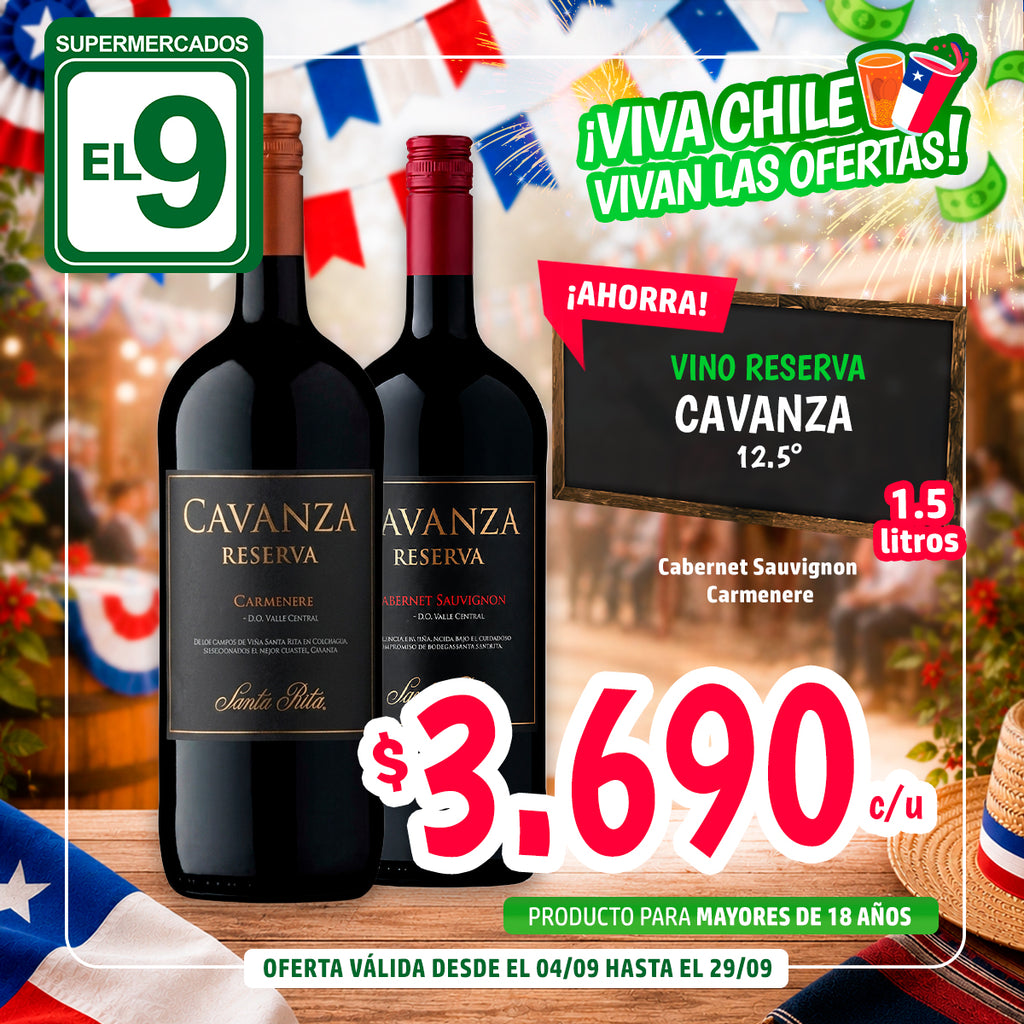 VINO CAVANZA RVA.12.5° CAB.SAUV.