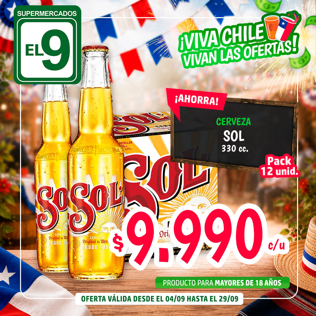 CERVEZA SOL 12X330CC.PACK