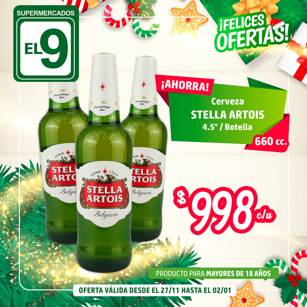 CERVEZA STELLA ARTOIS 660CC 4.5 BOT