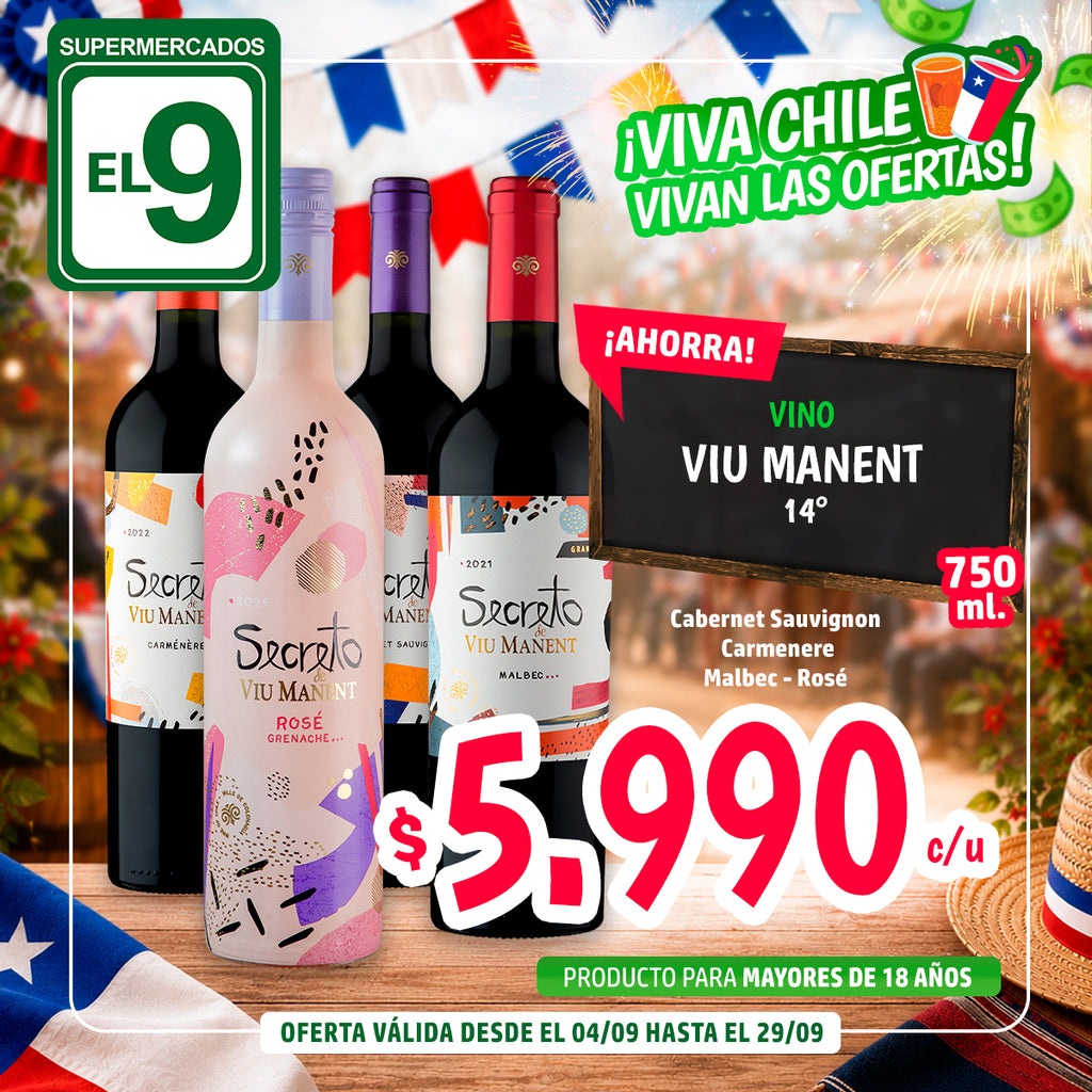 VINO CABERNET SAUVIGNON 750ML SECRETO VIU MANENT