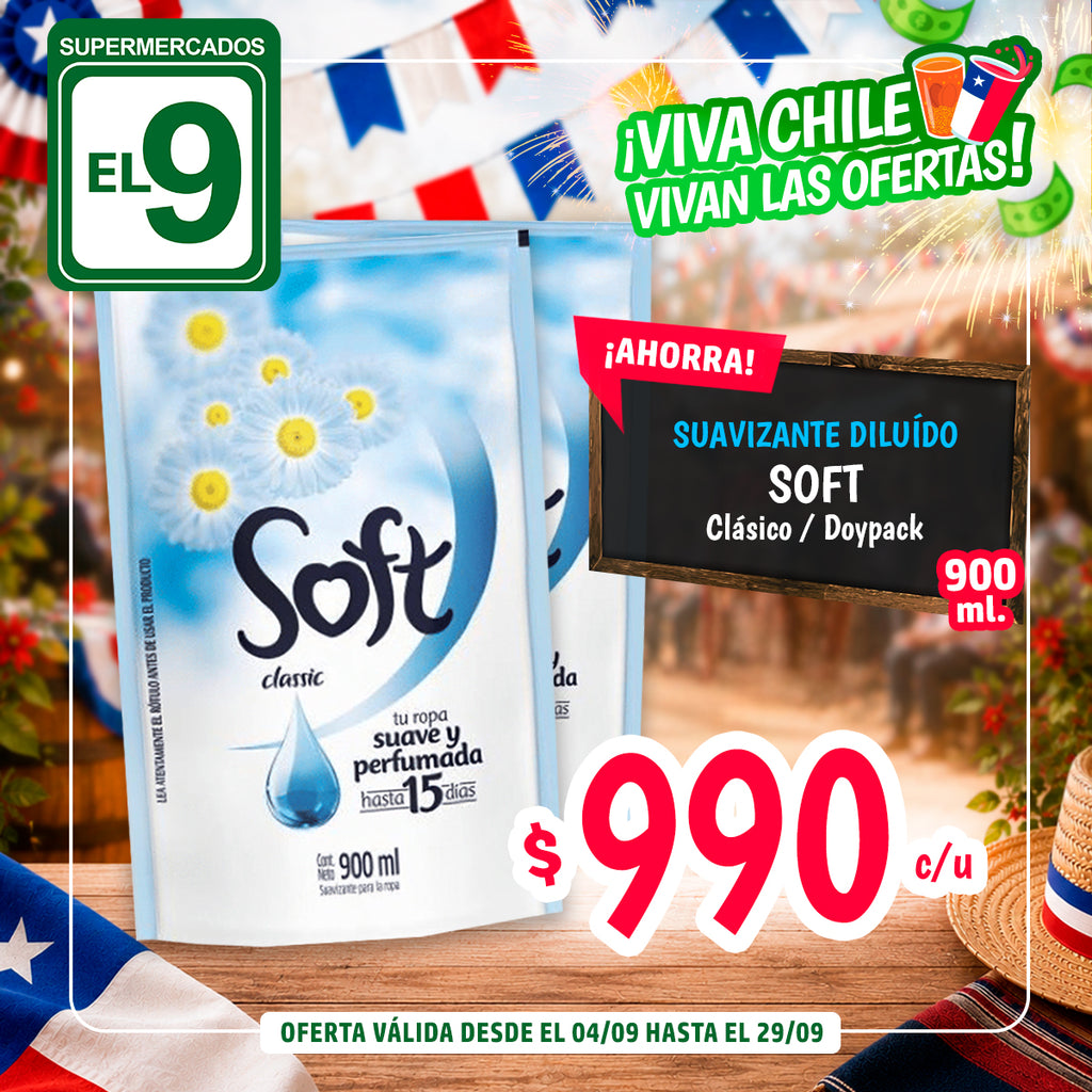 SOFT SUAVIZANTE DILUIDO CL SICO 900ML