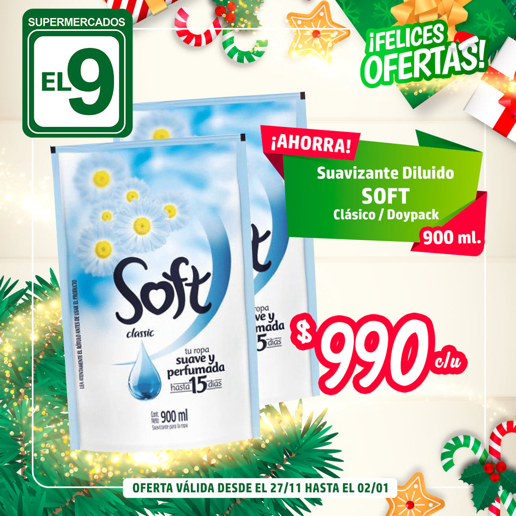 SOFT SUAVIZANTE DILUIDO CLASICO 900ML