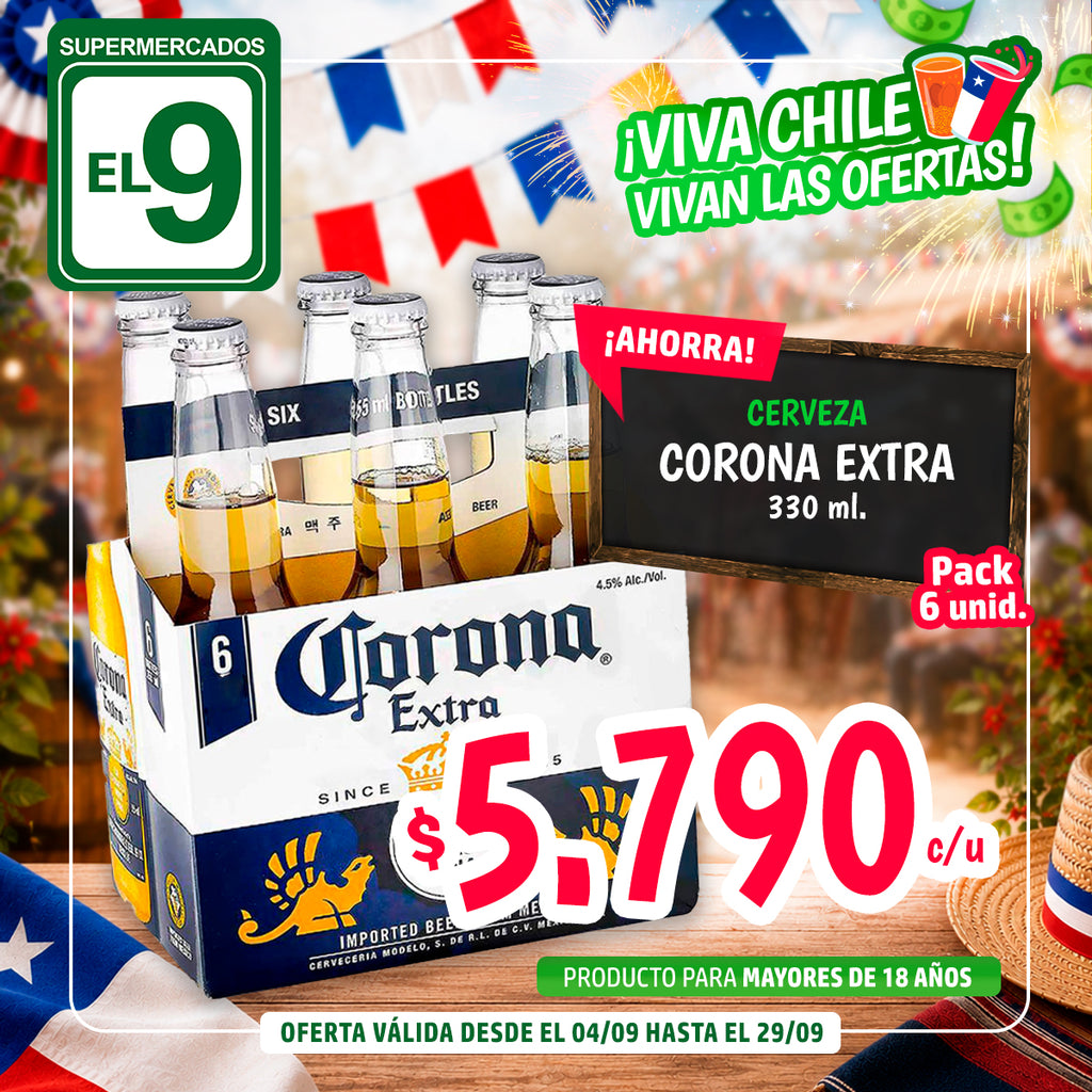 CORONA EXTRA LN PACK 6 X 330 ML
