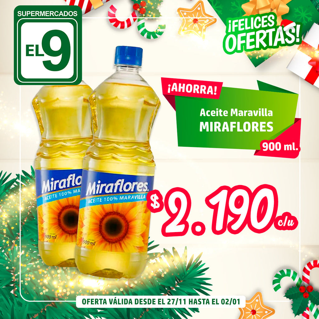 ACEITE MARAVILLA MIRAFLORES 900 ML