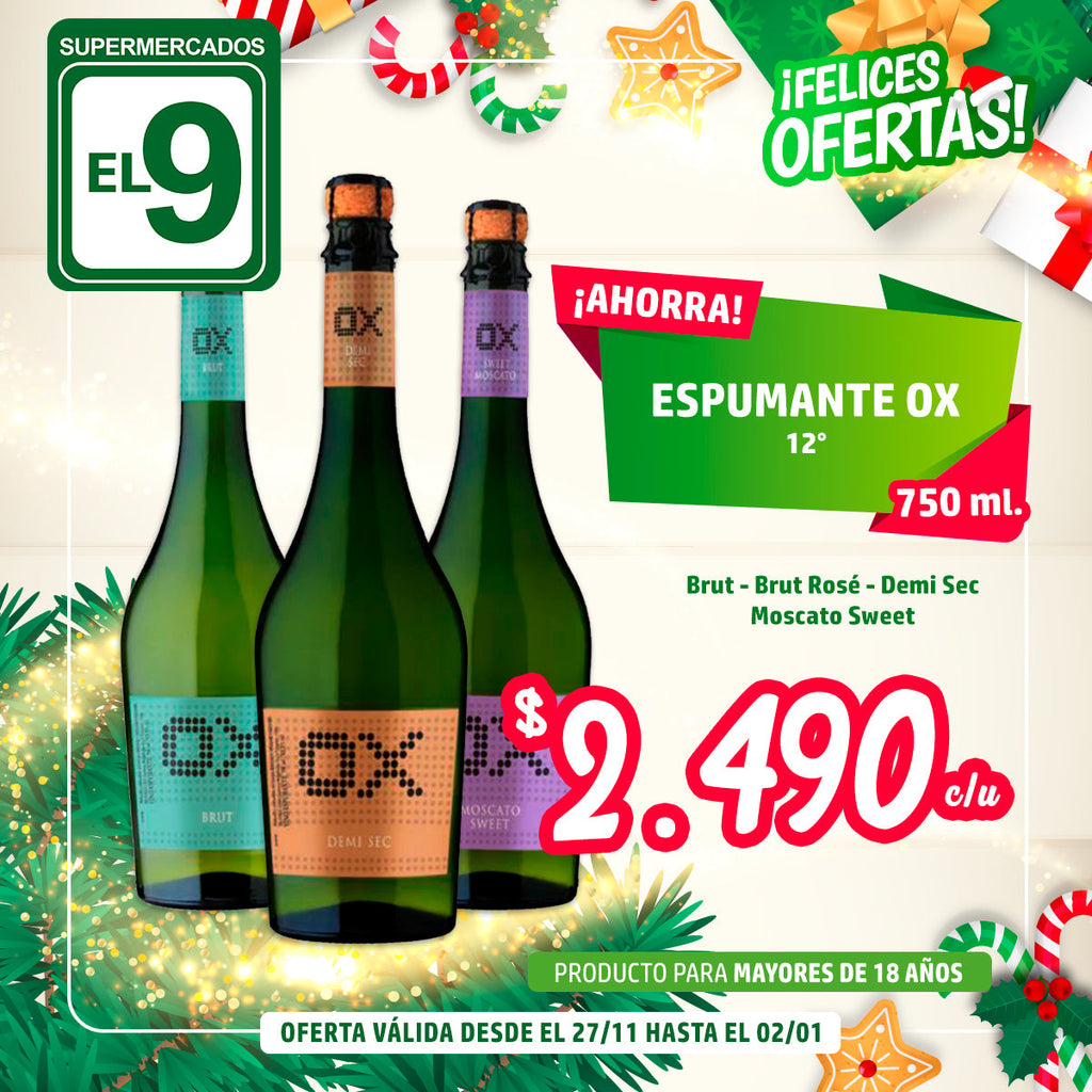 ESPUMANTE OX 750 ML 12° VARIEDADES