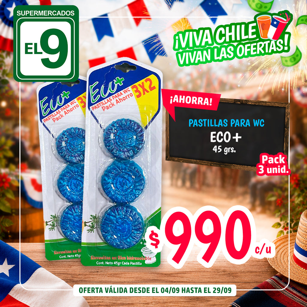 PASTILLAS PARA WC ECO+ 3 UN 45 G