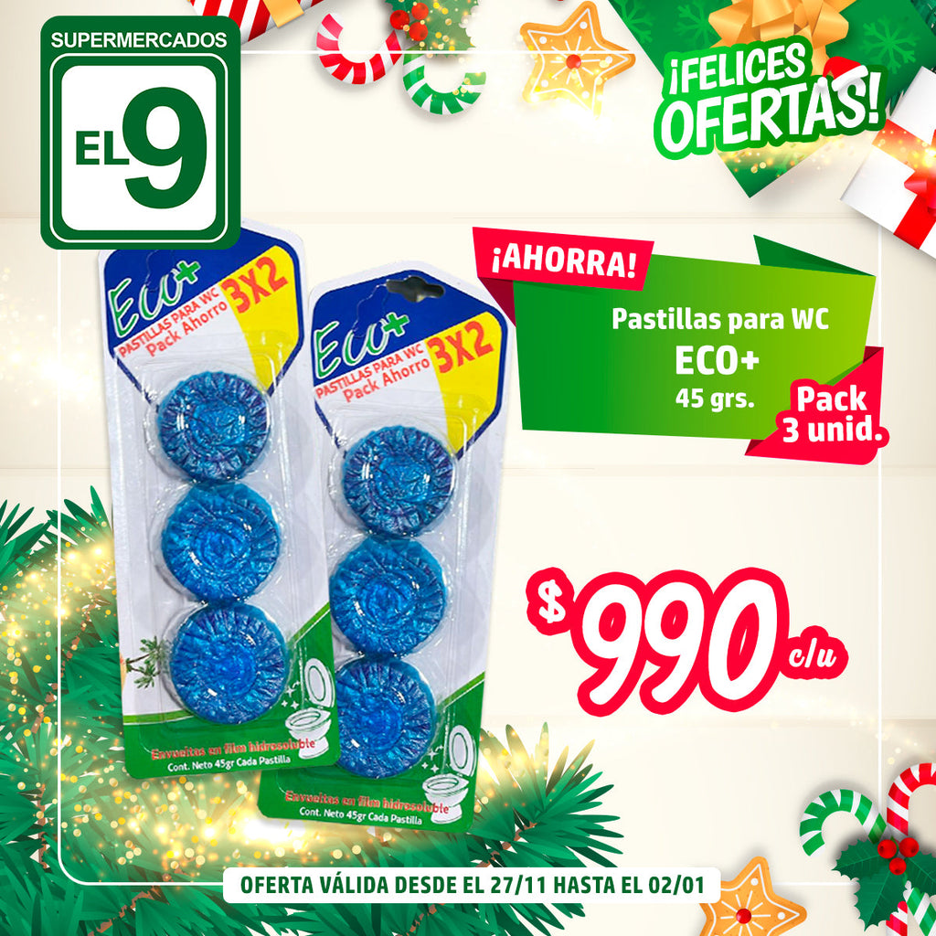PASTILLAS PARA WC ECO+ 3 UN 45 G