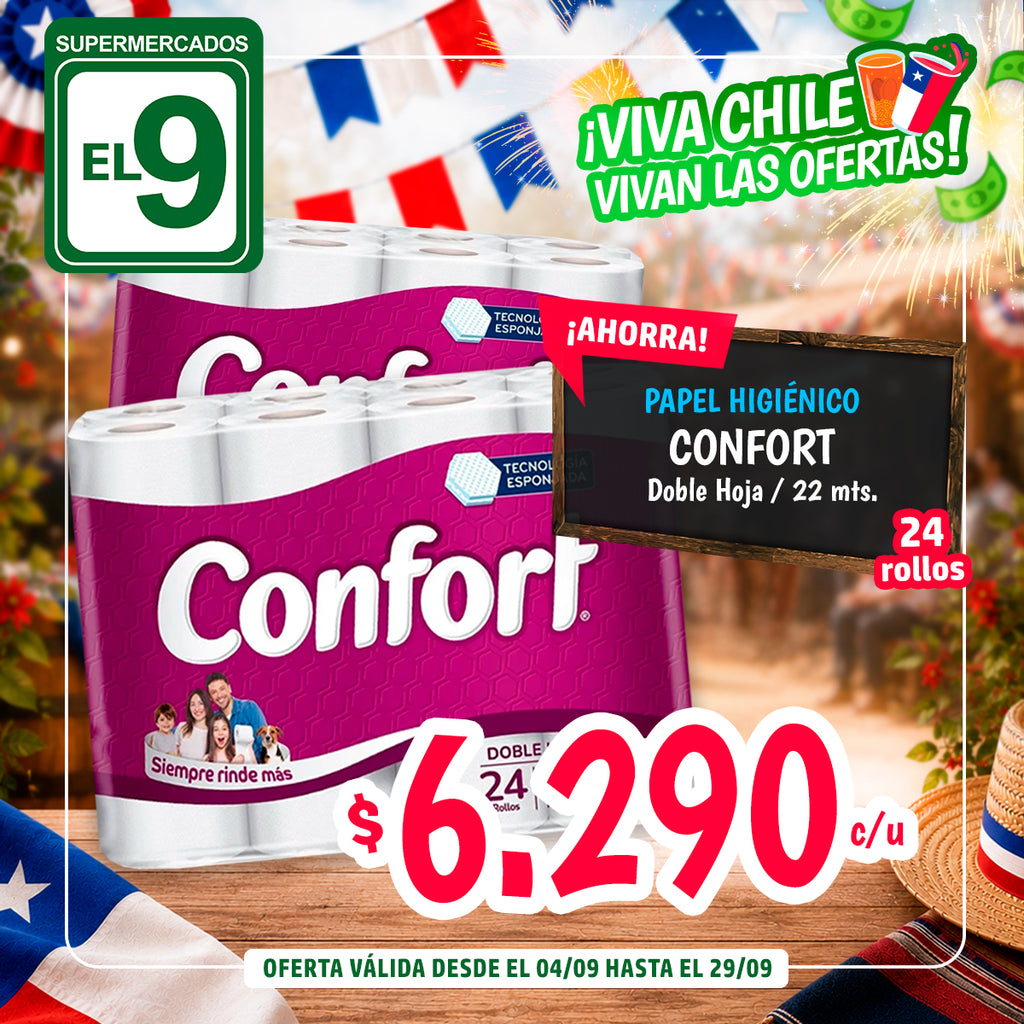 PAPEL HIGIENICO CONFORT 24 X 22 M