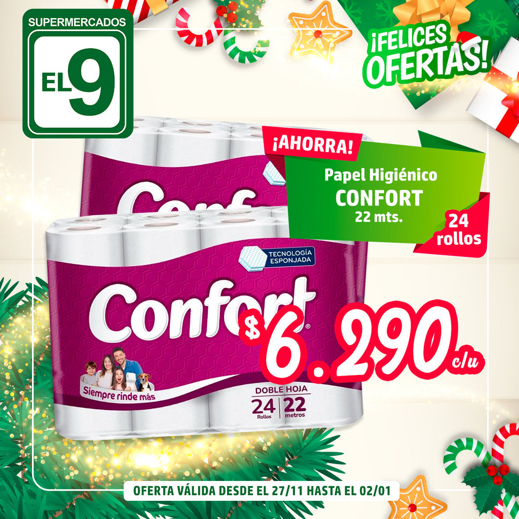 PAPEL HIGIENICO CONFORT 24 X 22 M