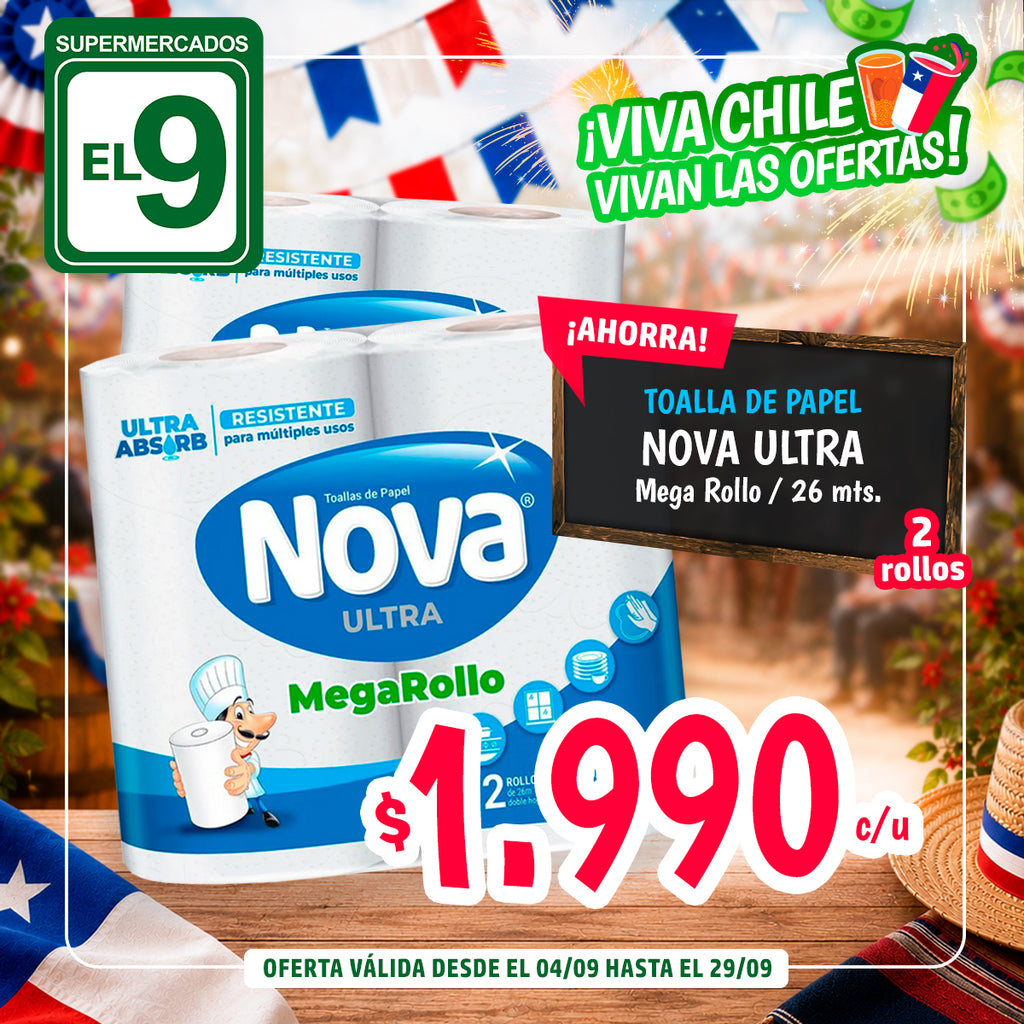 TOALLA DE PAPEL NOVA ULTRA MR 26MTSX2
