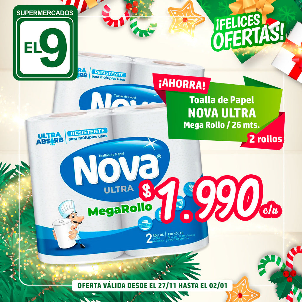 TOALLA DE PAPEL NOVA ULTRA MR 26MTSX2