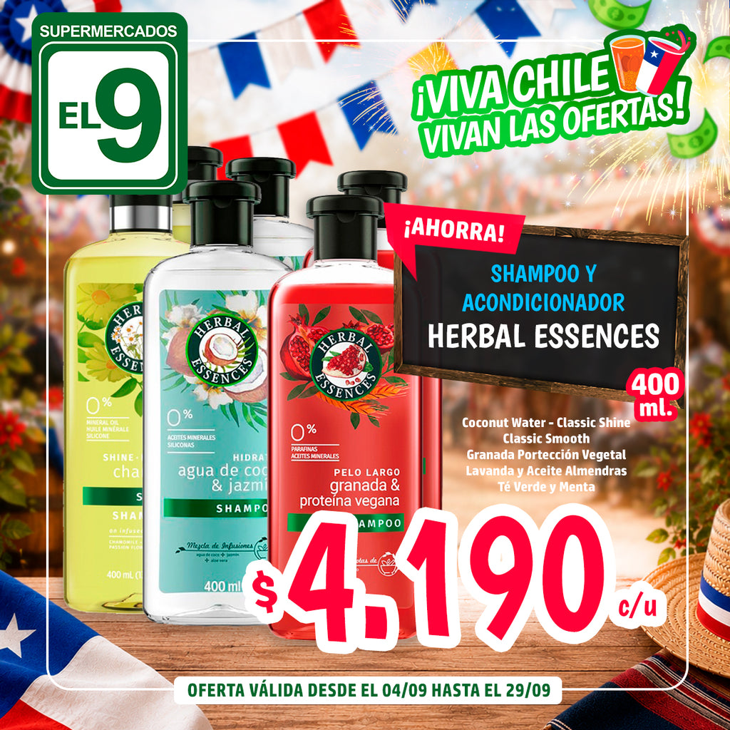 SHAMPOO HERBAL ESSENCE CLASSIC SHINE 400 ML