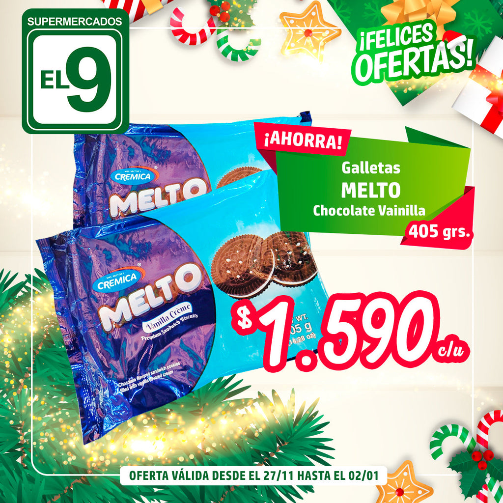 GALLETAS CHOCO CREMA VAINILLA 405GR