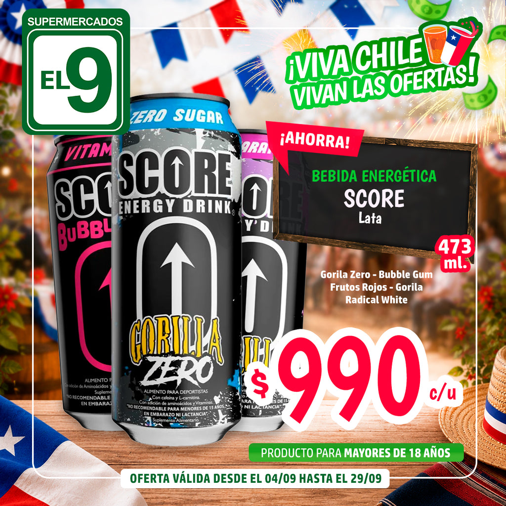 SCORE GORILLA ZERO 473ML LATA