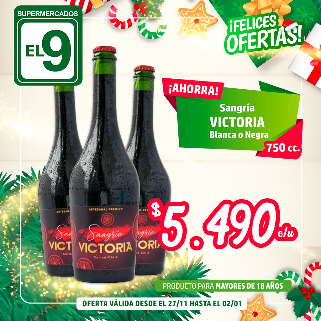 SANGRIA VICTORIA BLANCA/NEGRA 750CC