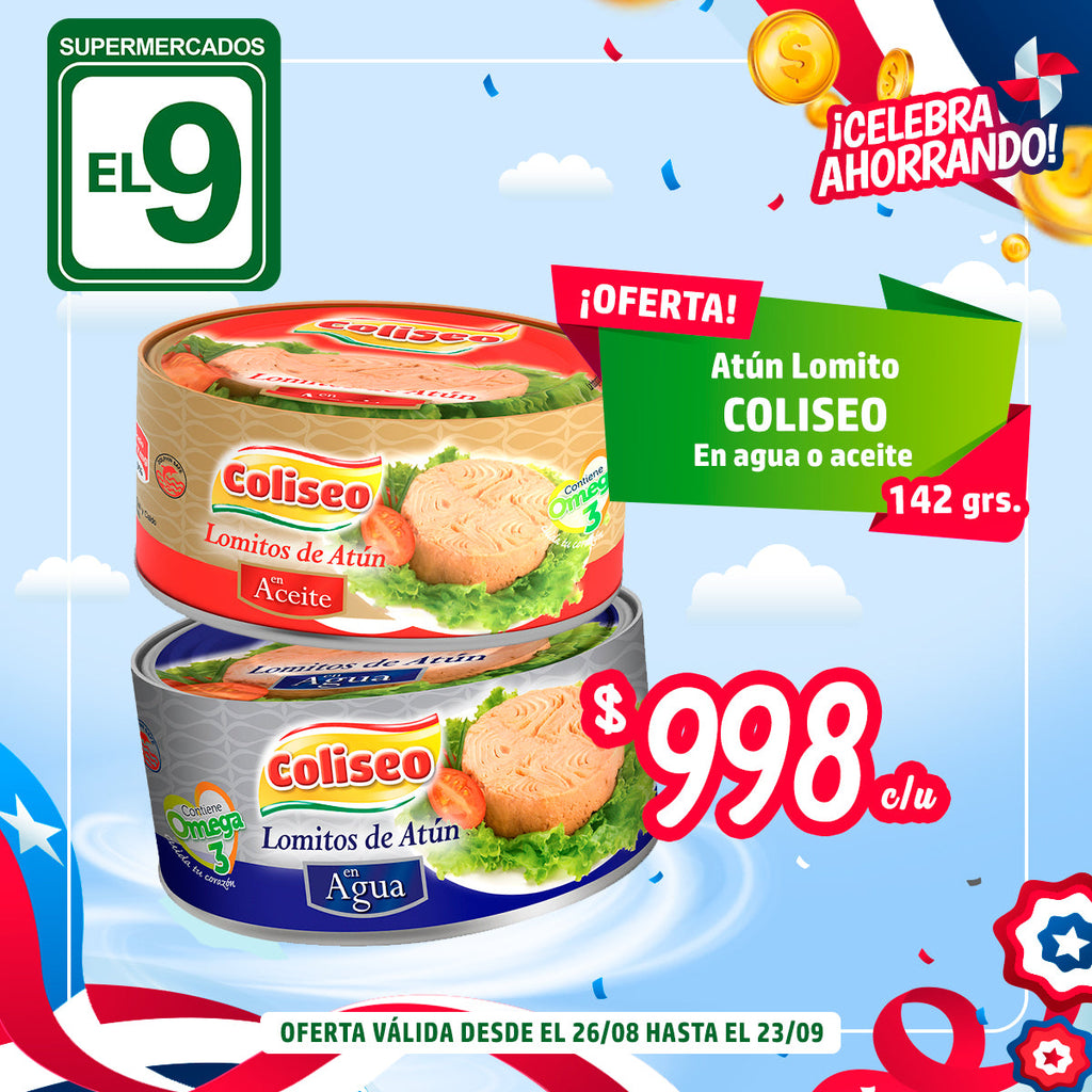 Atun Lomito Agua/Aceite Coliseo 142Gr