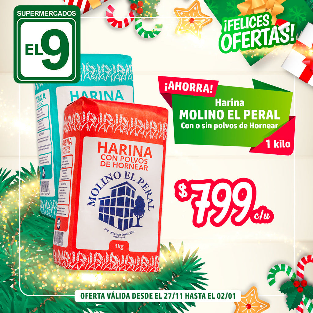 HARINA CON Y SIN POLVO 1KG EL PERAL