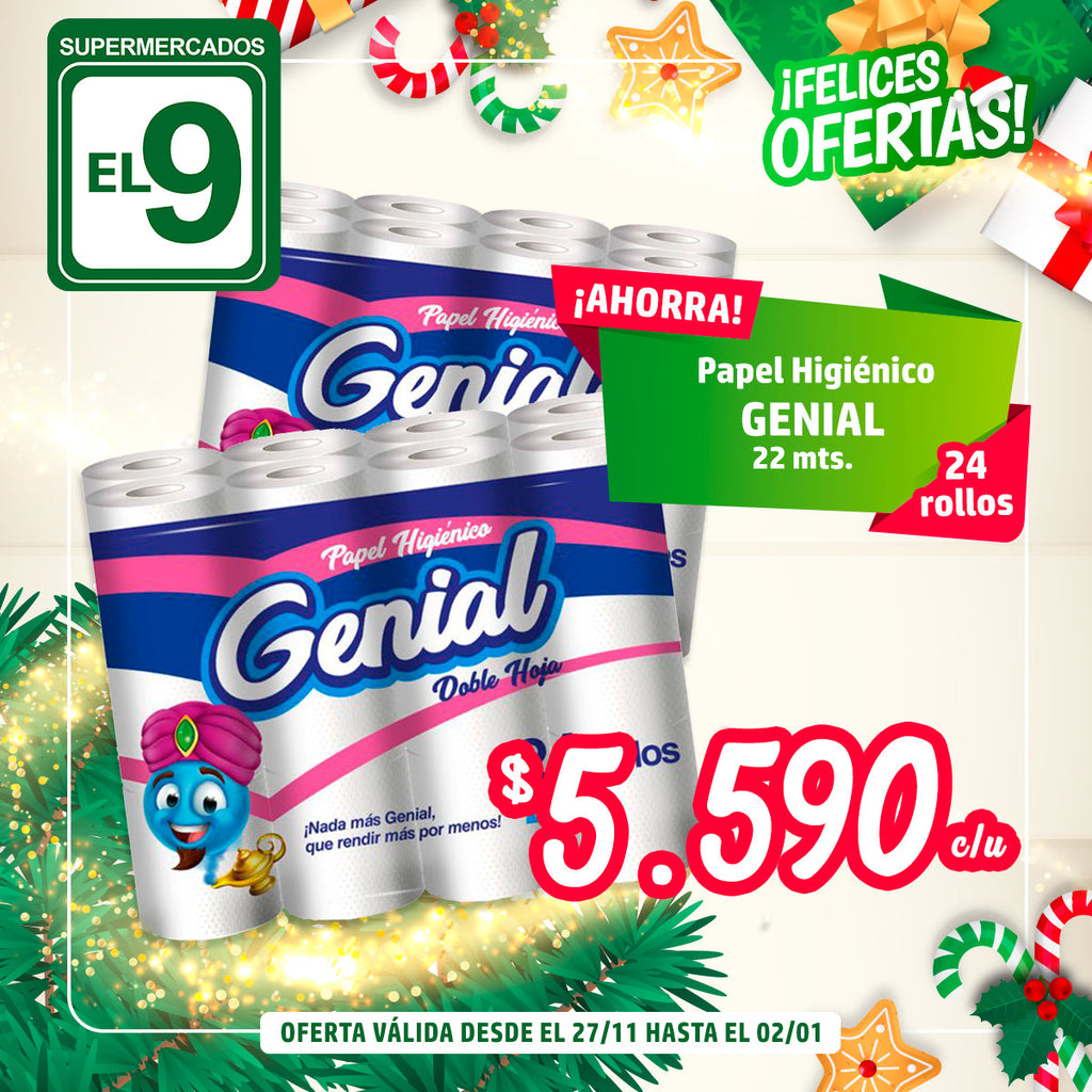 PAPEL HIGIENICO GENIAL 24X22MT