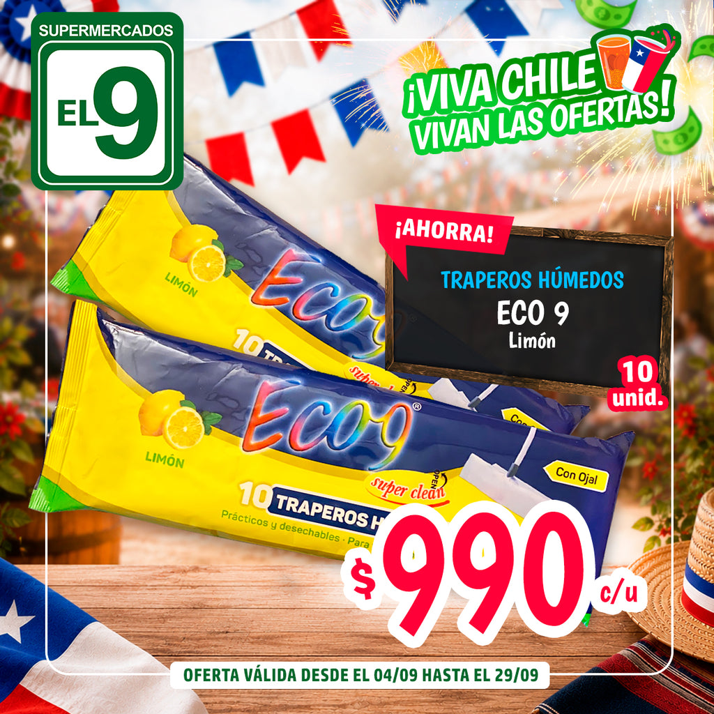 TRAPERO ECO9 LIMON 10UND