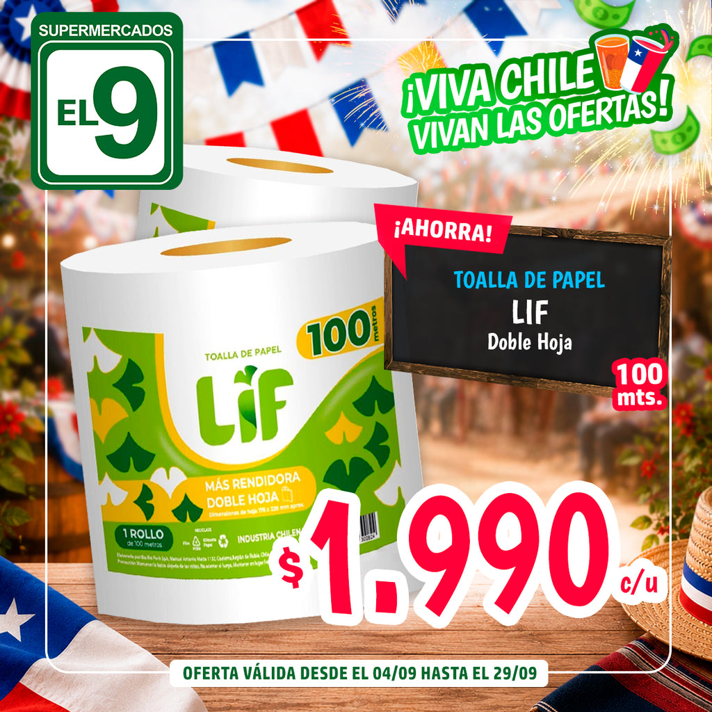 TOALLA DE PAPEL LIF 100MTS D/