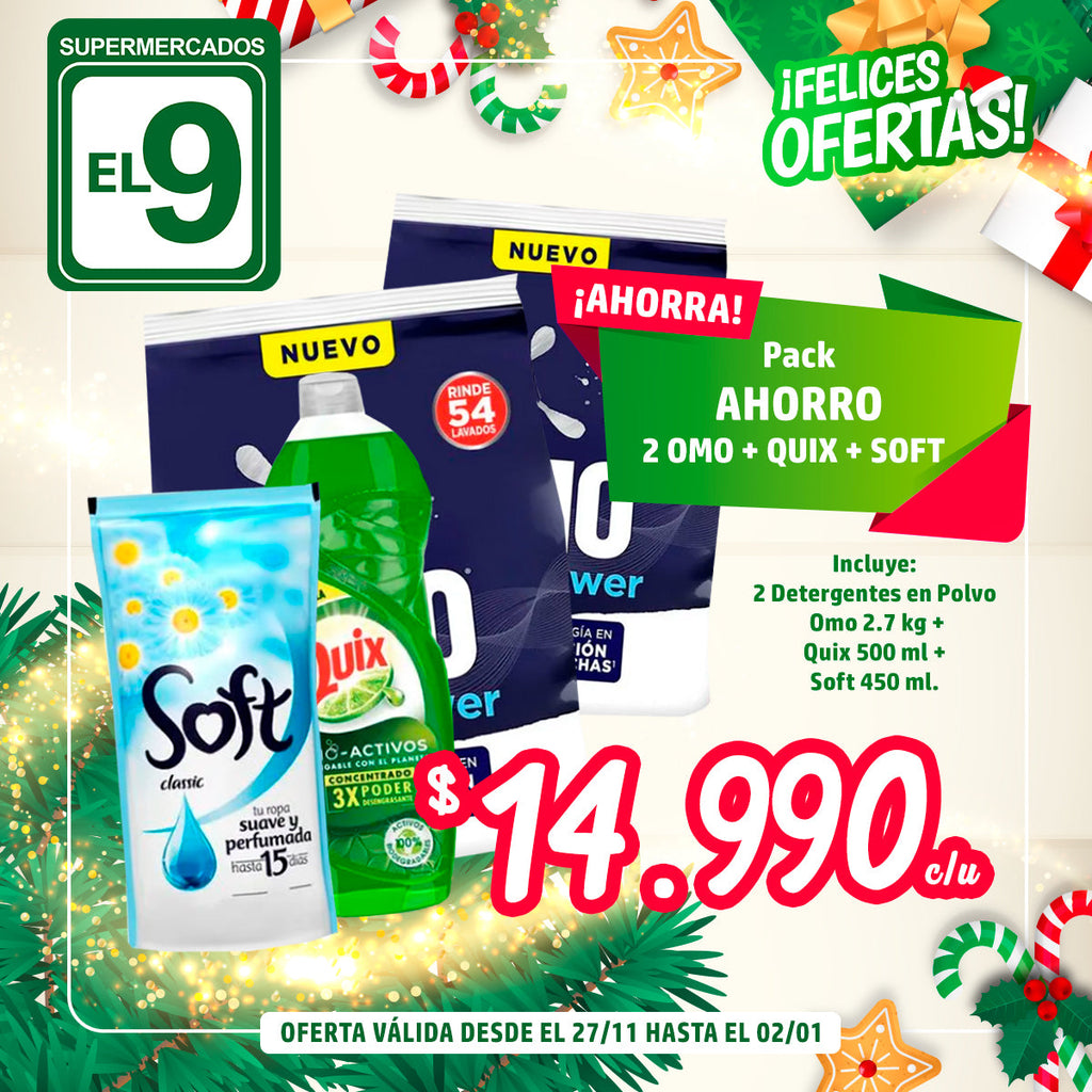 PACK OMO2.7K+QUIX500ML+SOFT450ML