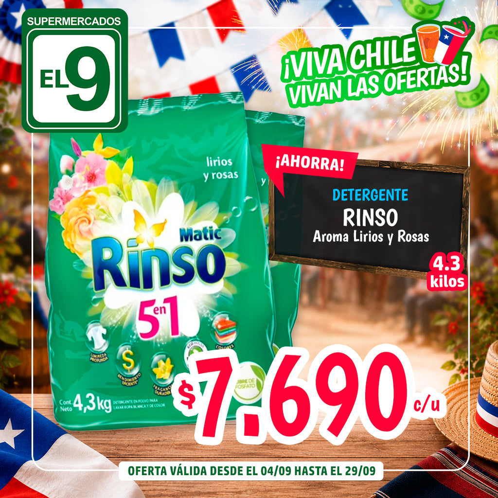 RINSO PWDR LIRIOS Y ROSAS CN 4.3KG