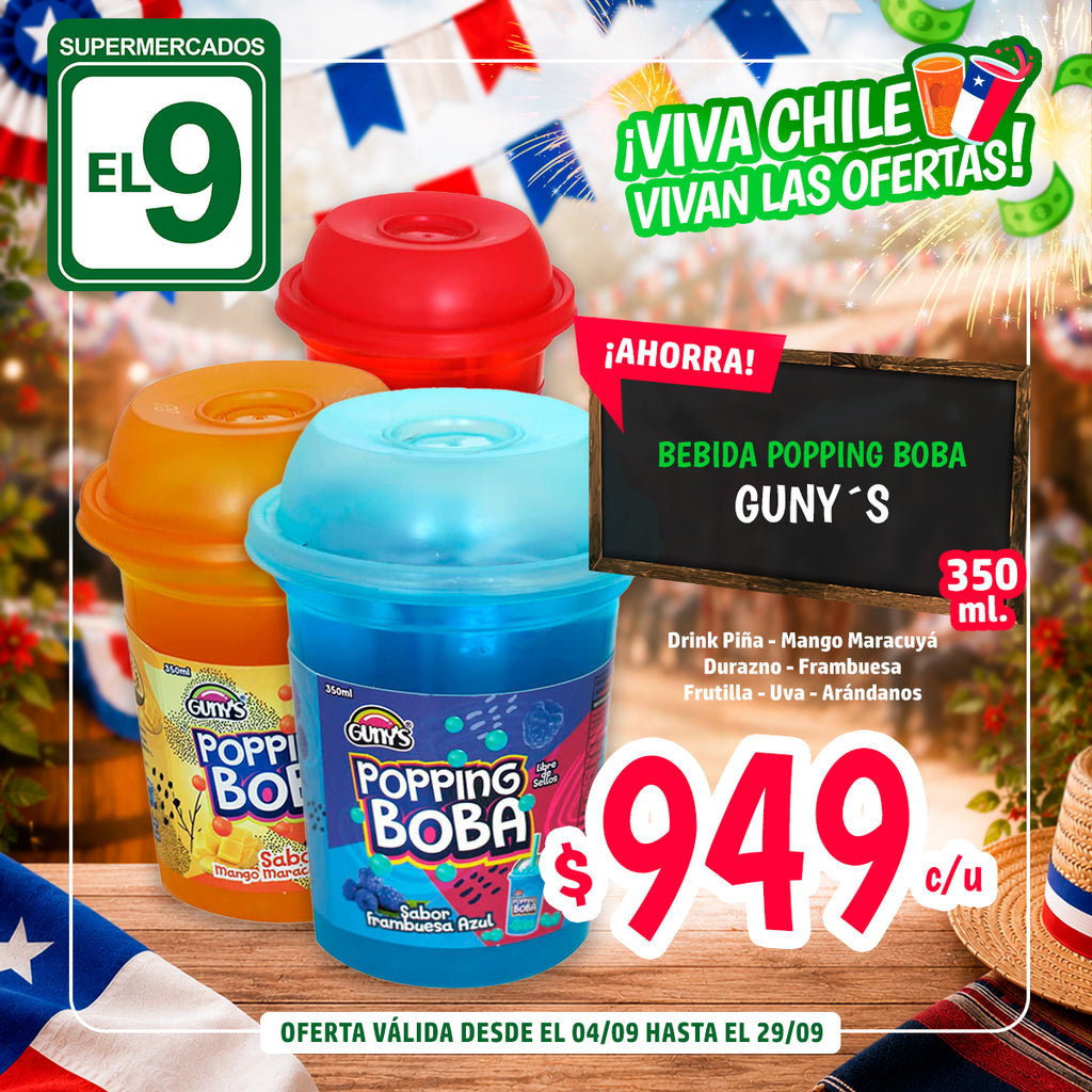 GUNYS POPPING BOBA DRINK PINA 350ML