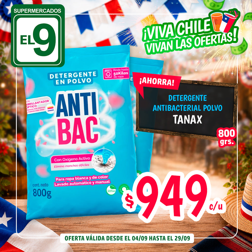 DETERGENTE ANTIBAC POLVO 800GR