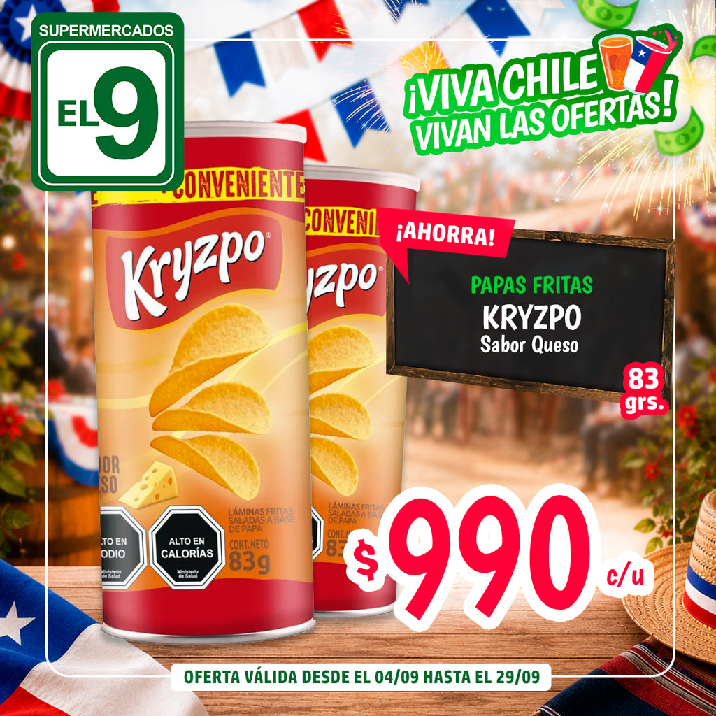 PAPAS KRYZPO QUESO 83GRS